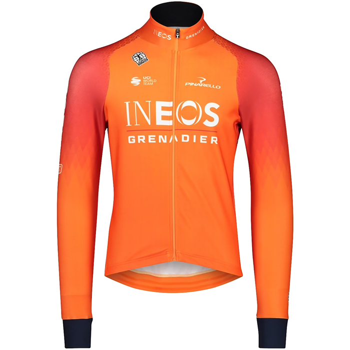 2022 Cycling Jersey INEOS Grenadiers Orange Long Sleeve and Biboiuj024